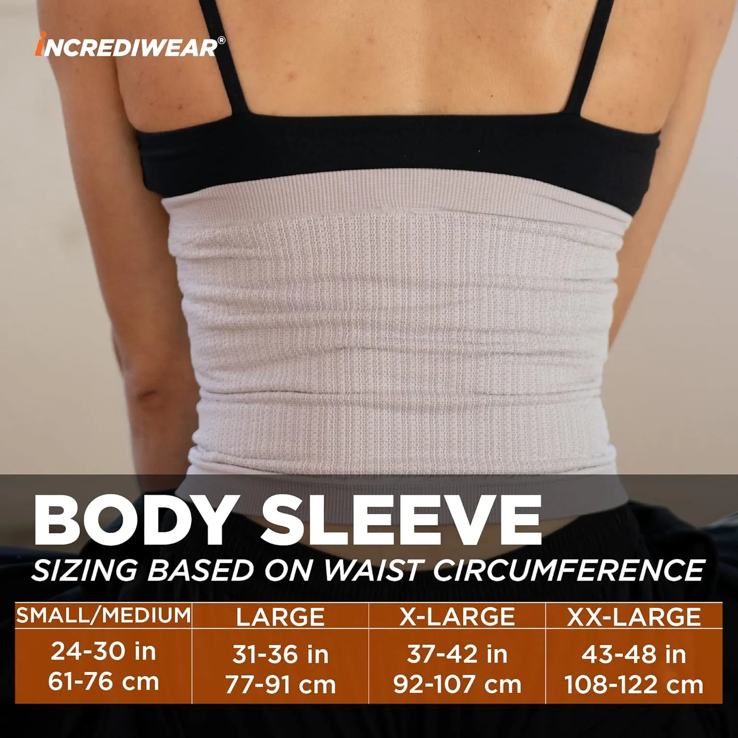 Incrediwear Body Sleeve  Back Support Sleeve for Lower Back Pain Relief and Lumbar Support, Helps with Inflammation & Swelling, Supports Recovery from Injuries and Surgeries
