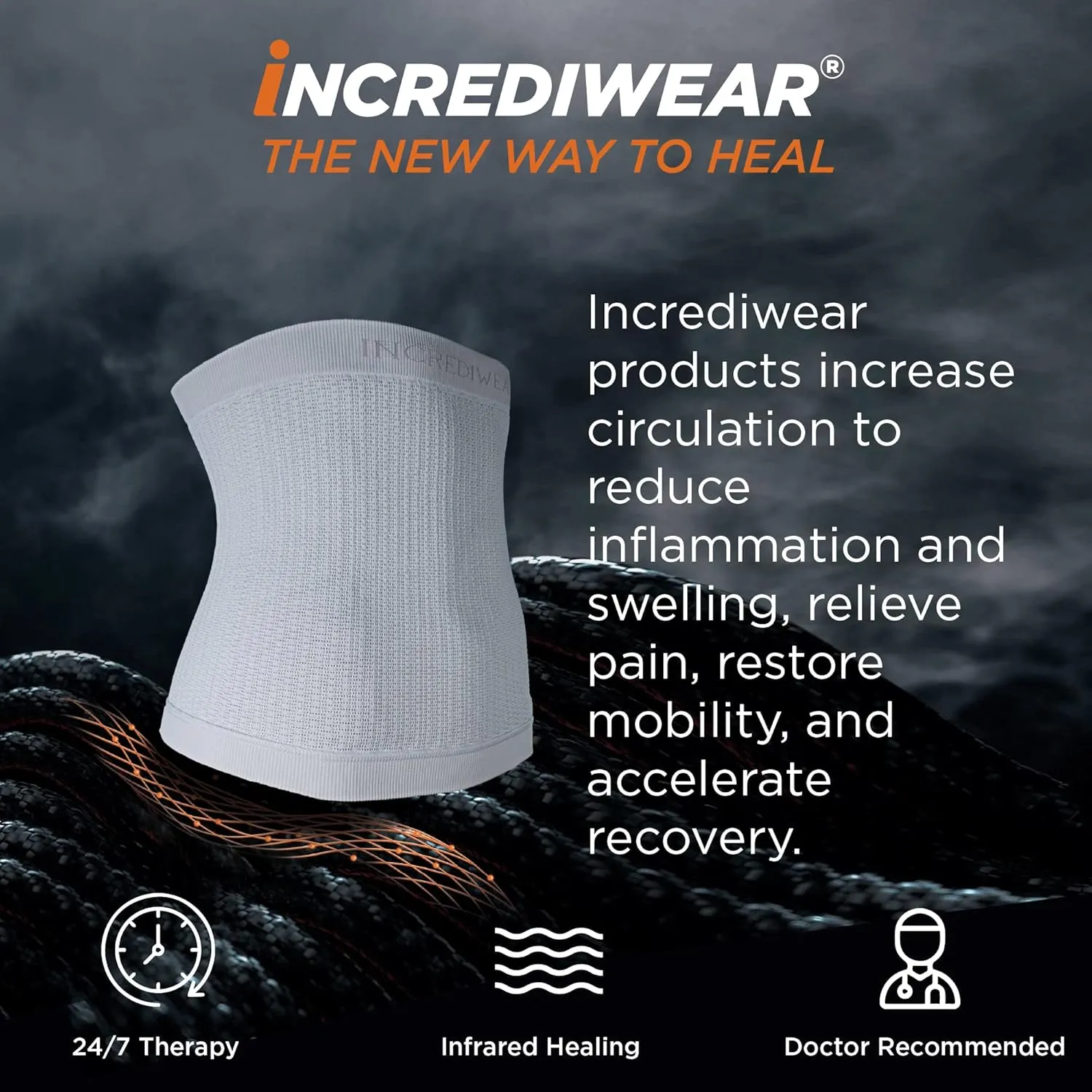 Incrediwear Body Sleeve  Back Support Sleeve for Lower Back Pain Relief and Lumbar Support, Helps with Inflammation & Swelling, Supports Recovery from Injuries and Surgeries