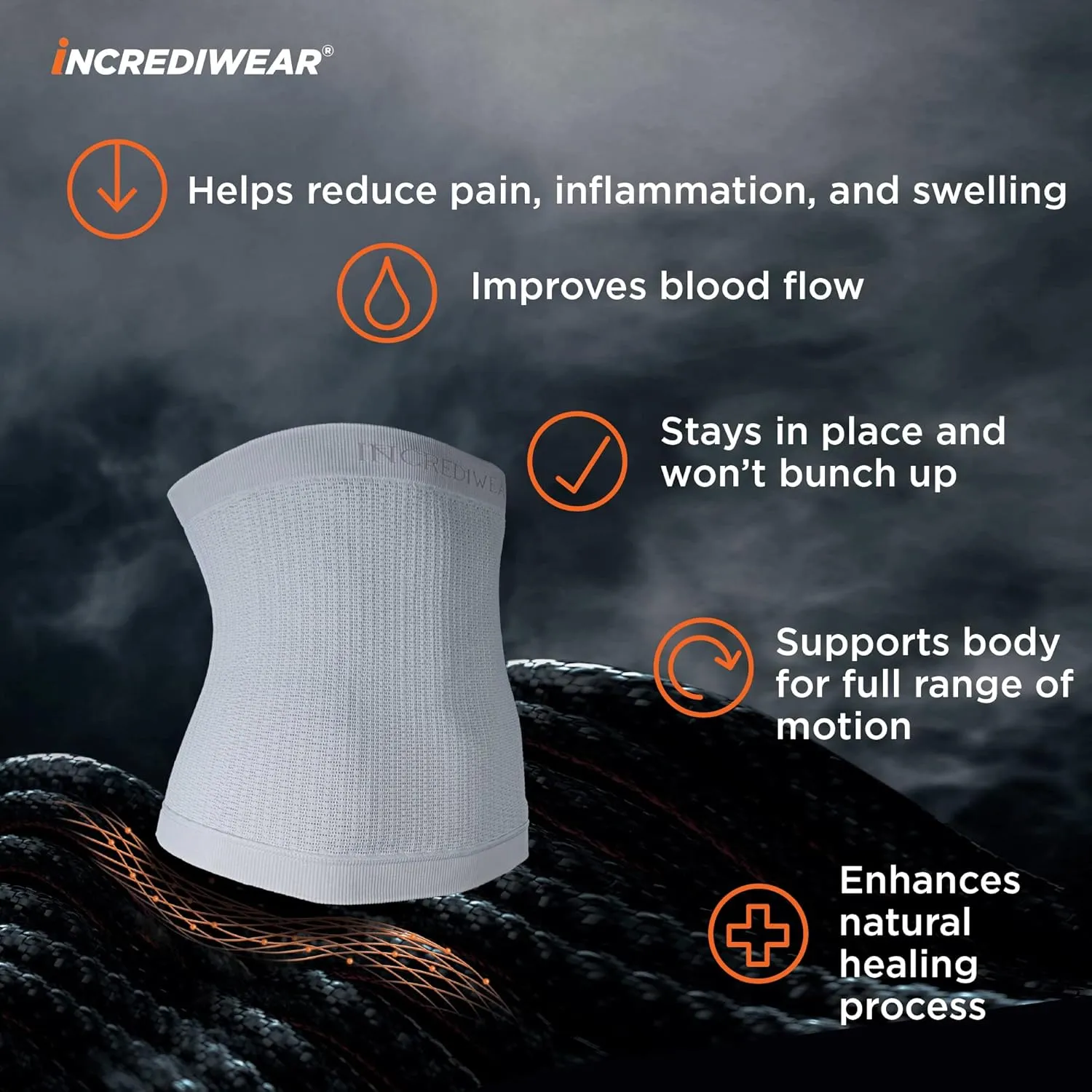 Incrediwear Body Sleeve  Back Support Sleeve for Lower Back Pain Relief and Lumbar Support, Helps with Inflammation & Swelling, Supports Recovery from Injuries and Surgeries