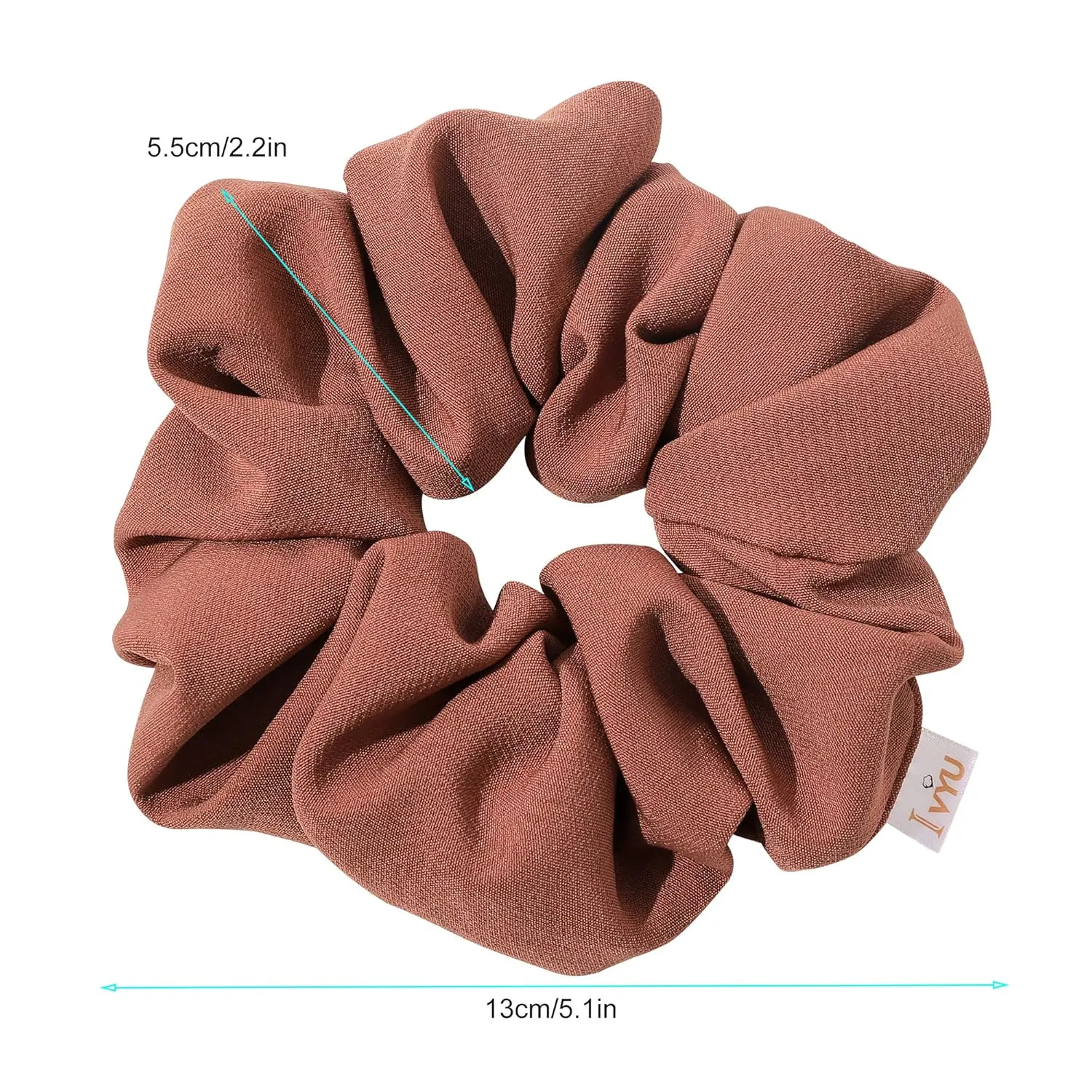 Ivyu Scrunchies Hair Ties, Big Large Scrunchie for Girls Women, Cute Hairties Jumbo Scrunchy For Thick Curl Hair No Crease Hair Accessories Soft Ropes Ponytail Holder, 4 Count, Black, Brown, Beige