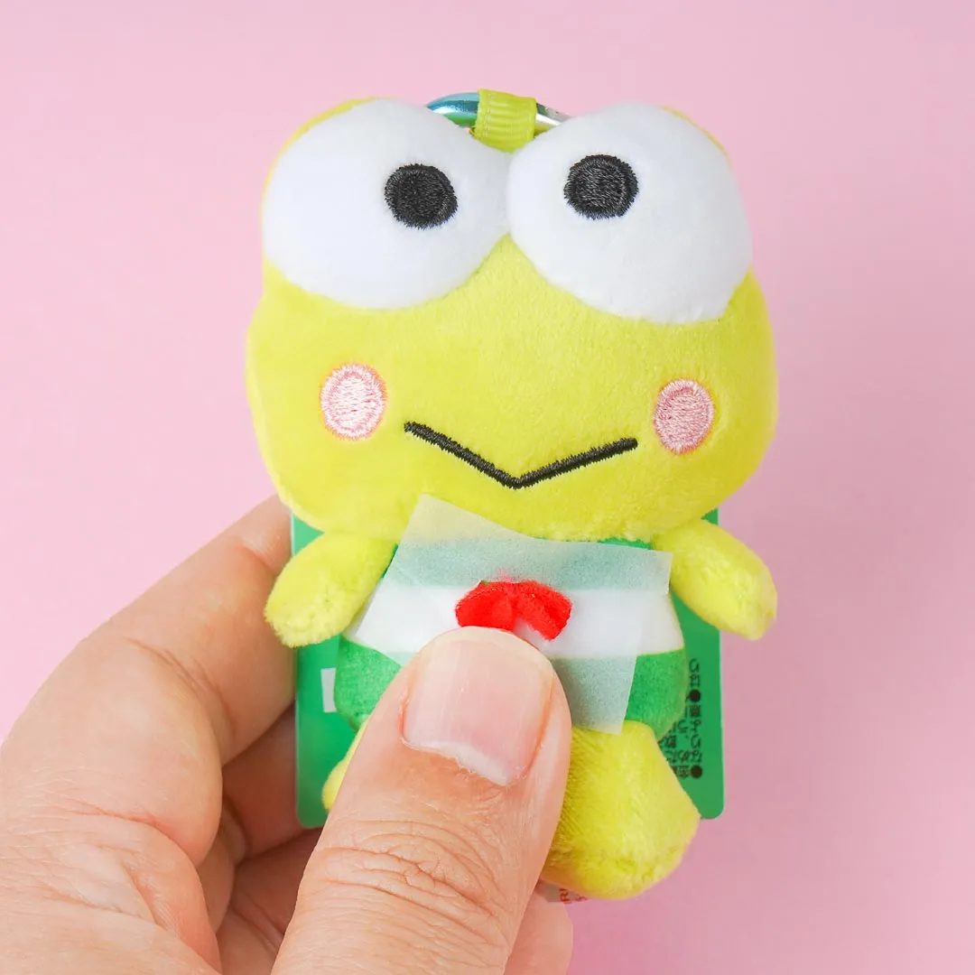 Keroppi Plushie Charm With Heart Carabiner - Mini