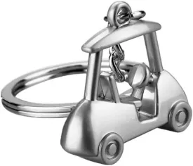 Keychain Golf Cart Pendant Keyring Unisex Key Organizer Holder Keyring Birthday Christmas Wedding Valentine's Day Gift for Men and Women Silver