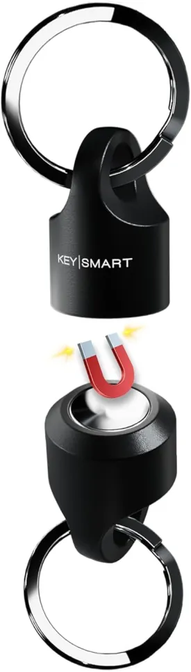 KeySmart MagConnect Magnetic Key Holder for Purse, Key Chains for Car Keys - Detachable Key Ring Quick Release Keychain