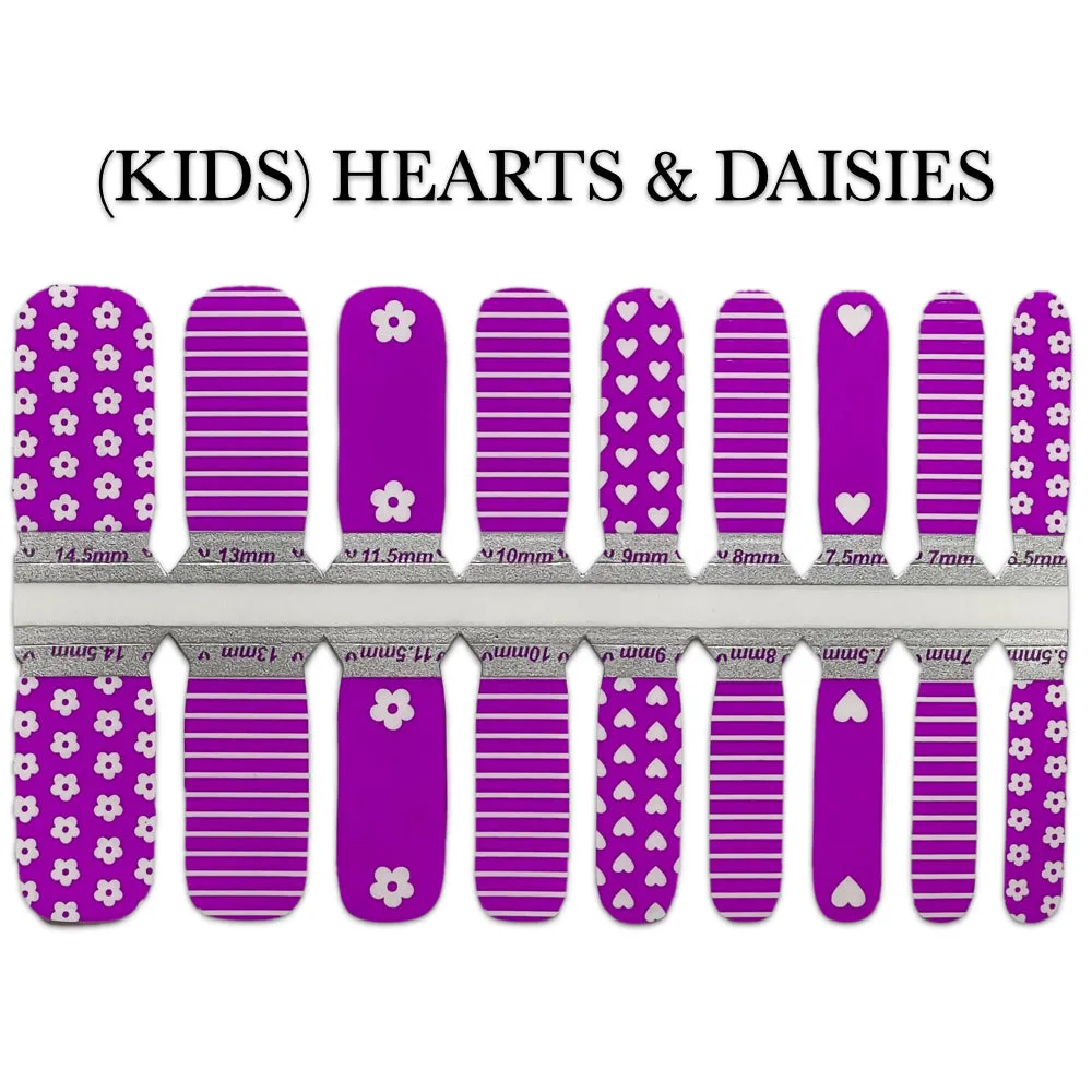 Kids Nail Wrap - Hearts & Daisies