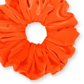 KING SIZE Velvet Scrunchies XXL Oversized Ponytail Holder Made in the USA Neon Orange