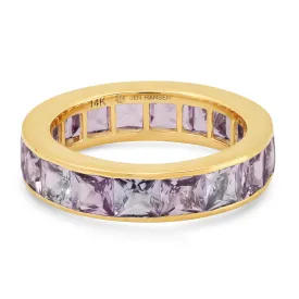 LARGE LAVENDER SAPPHIRE CHANNEL SET RING, GOLD