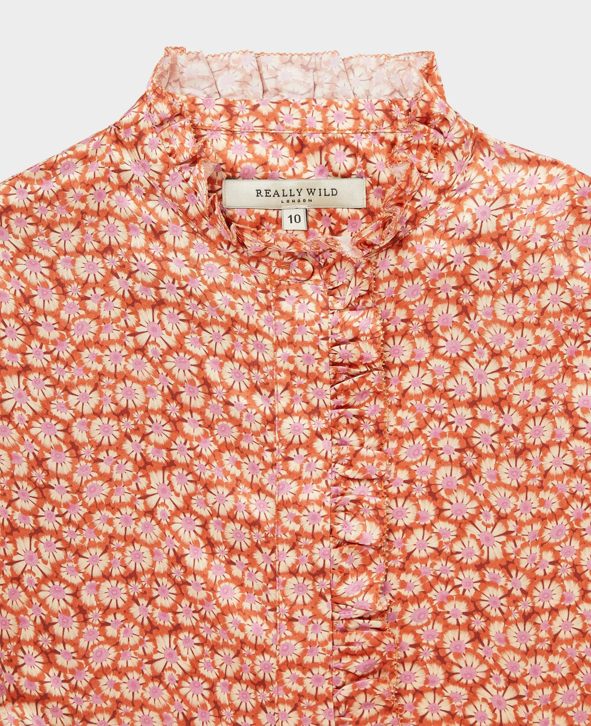 Liberty Print Silk Ruffle Front Dress