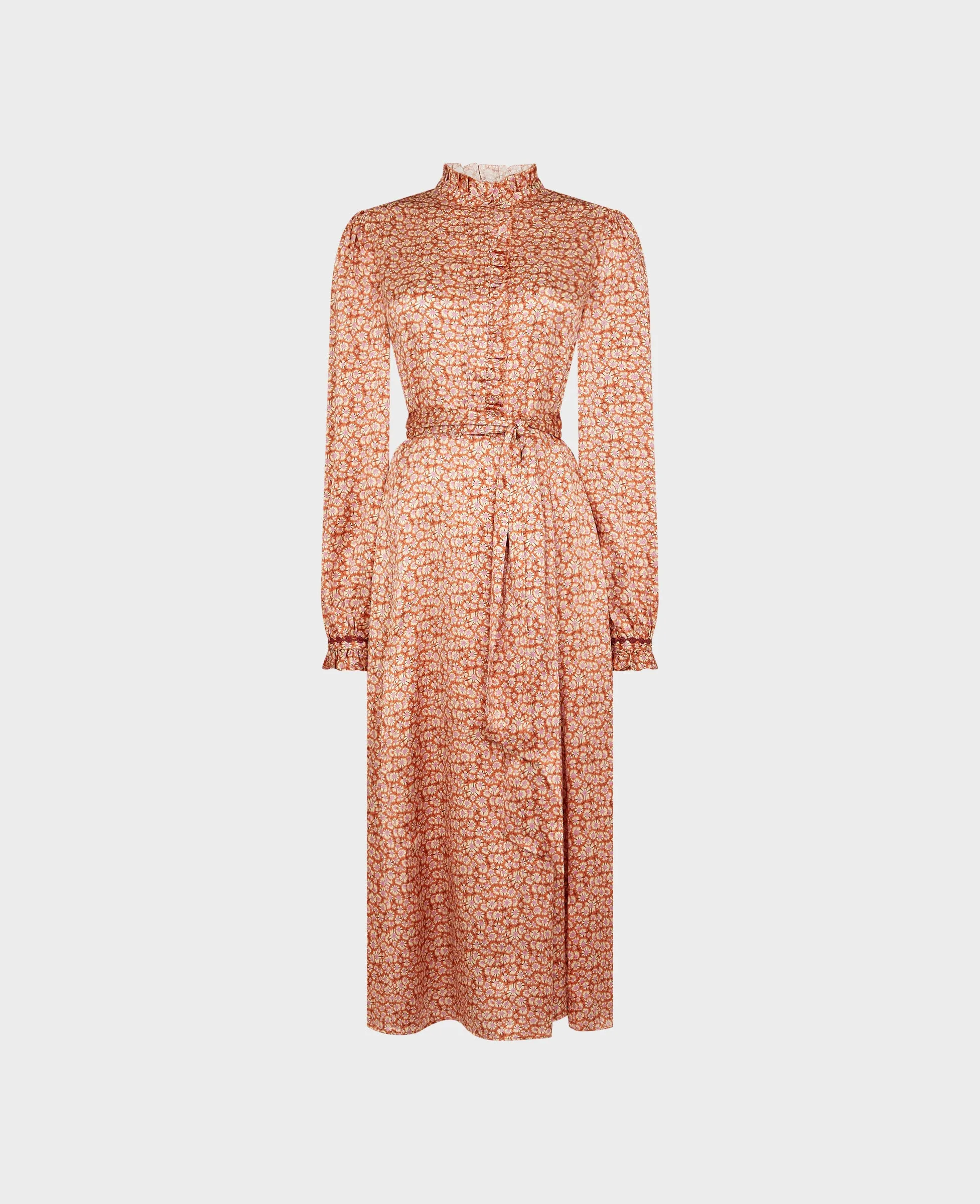 Liberty Print Silk Ruffle Front Dress