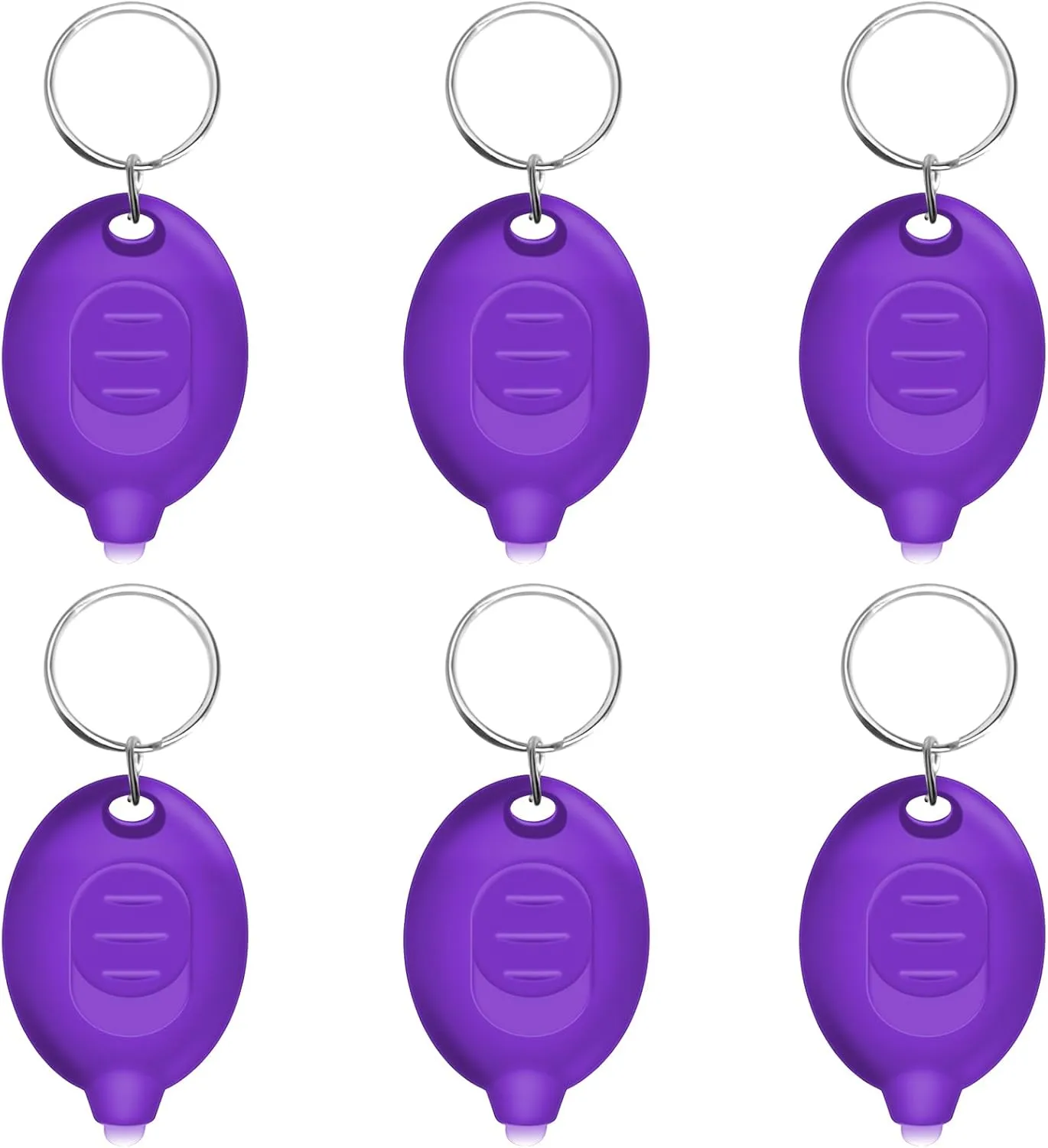 Mini UV LED Keychain Flashlight, Compact 395nm UV Blacklight, Portable Pocket UV Flashlight for Detecting Stains, Scorpions, and Fluorescent Elements - 6 Pack