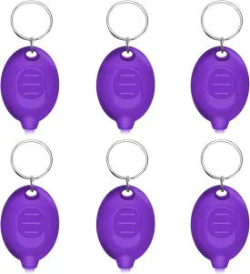 Mini UV LED Keychain Flashlight, Compact 395nm UV Blacklight, Portable Pocket UV Flashlight for Detecting Stains, Scorpions, and Fluorescent Elements - 6 Pack