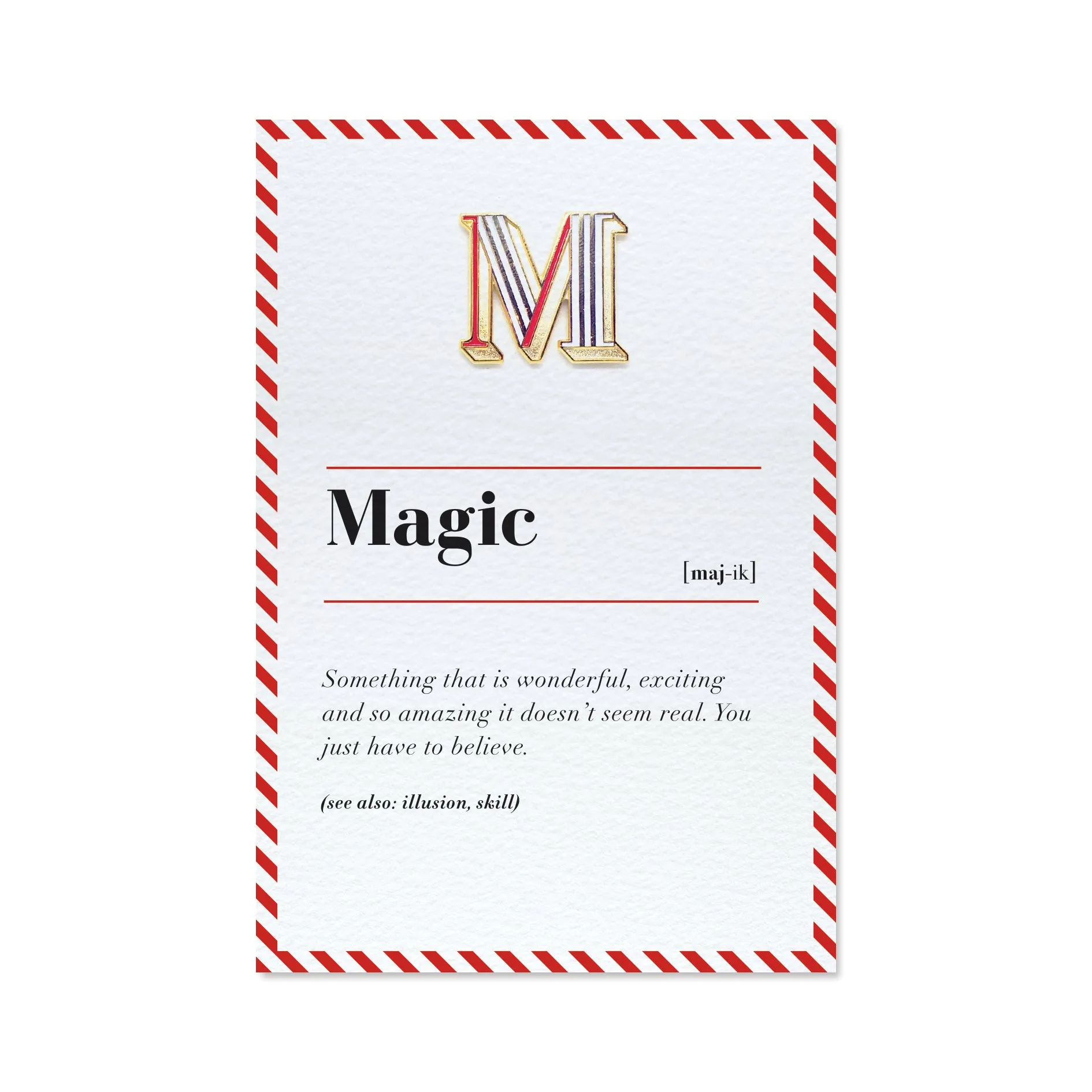 M/Magic Pin Badge and Card