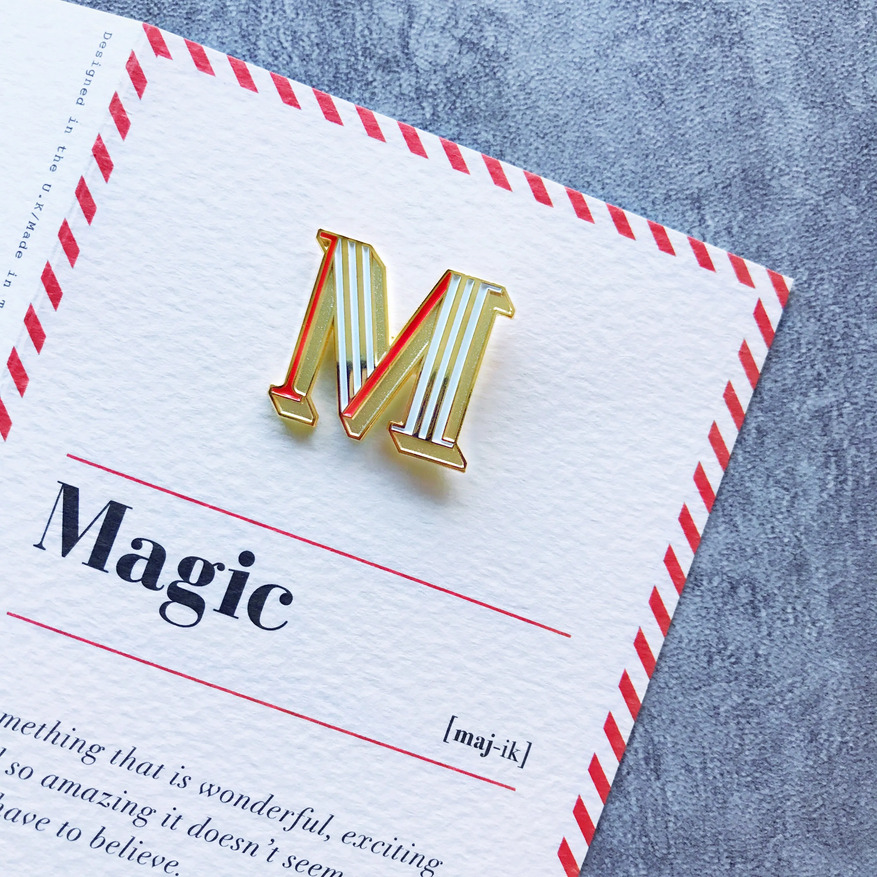 M/Magic Pin Badge and Card