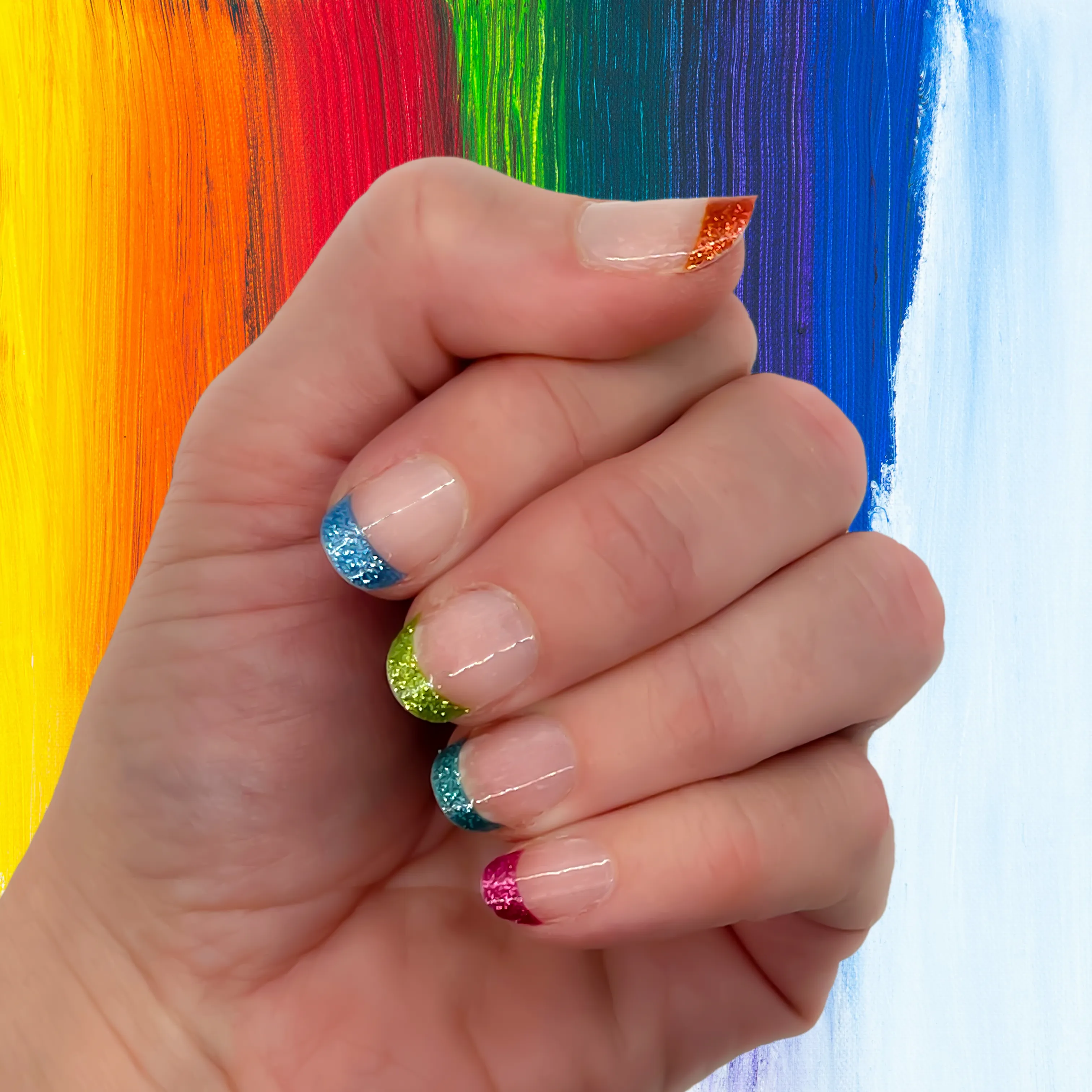 Nail Wrap - Rainbow Tips