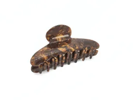 Nut Brown Marble Oval Hair Claw Clip