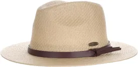 Panama Jack Straw Safari Hat - Vegan Leather Band Matte Toyo, UPF 50  Sun Protection
