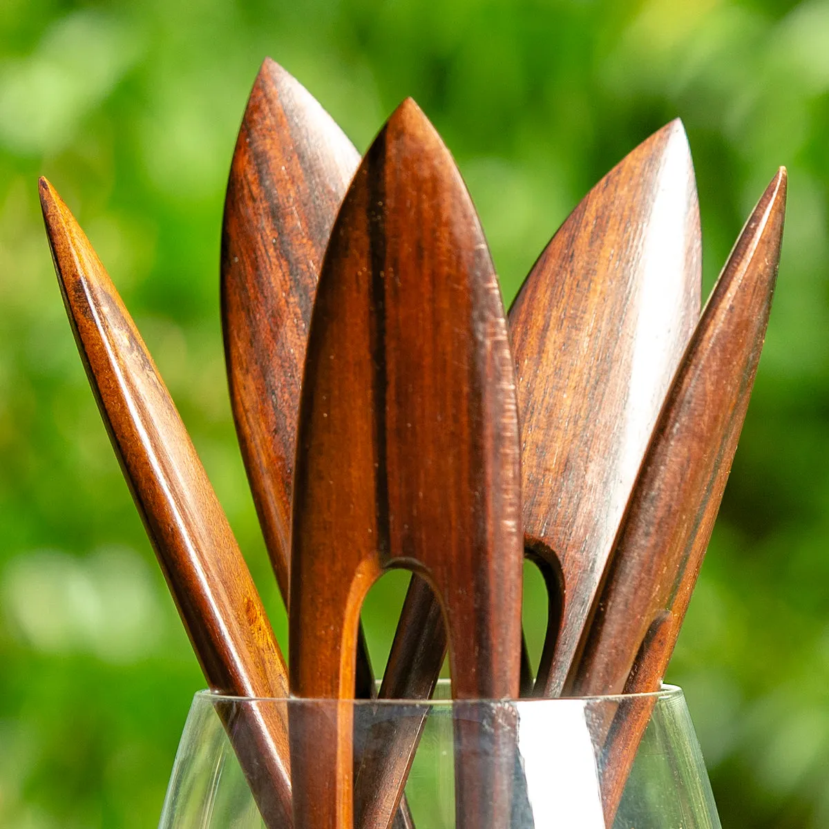 Pointed Wooden Double Prong Hair Stick