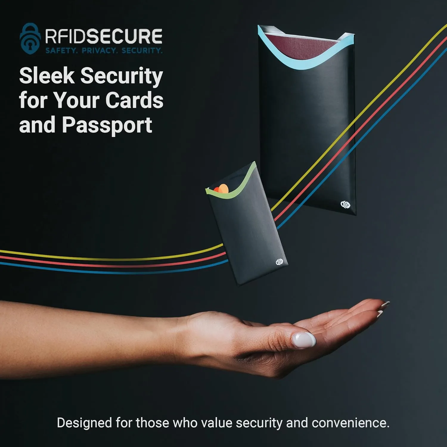 RFID Blocking Credit Card & Passport Sleeves (4 Short Side Credit Card & 2 Passport Protectors)  RFID Blocking Identity Theft Protection, Slim Design  Ideal for Travel and Everyday Use