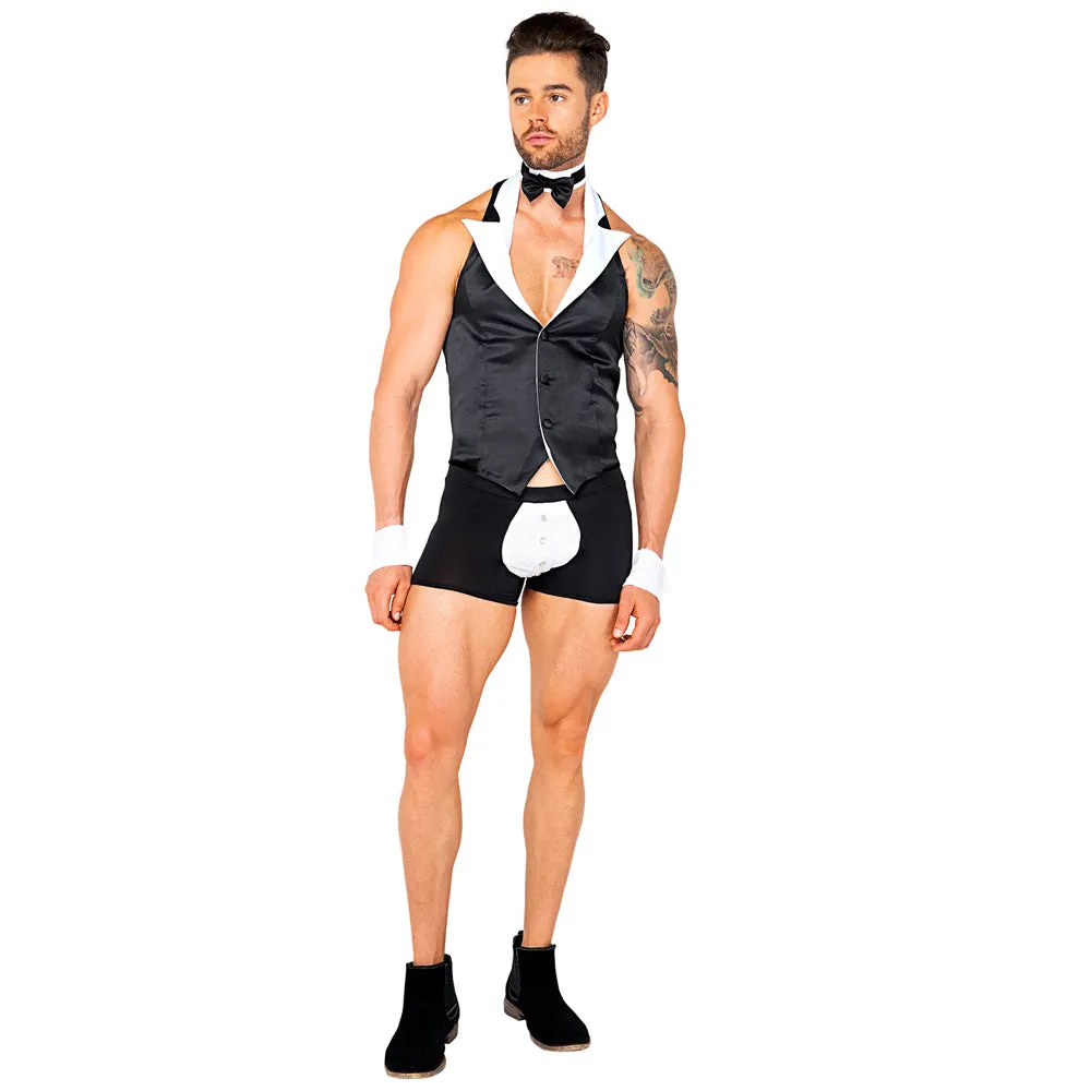 Roma Butler Beefcake Costume With Backless Tuxedo Vest