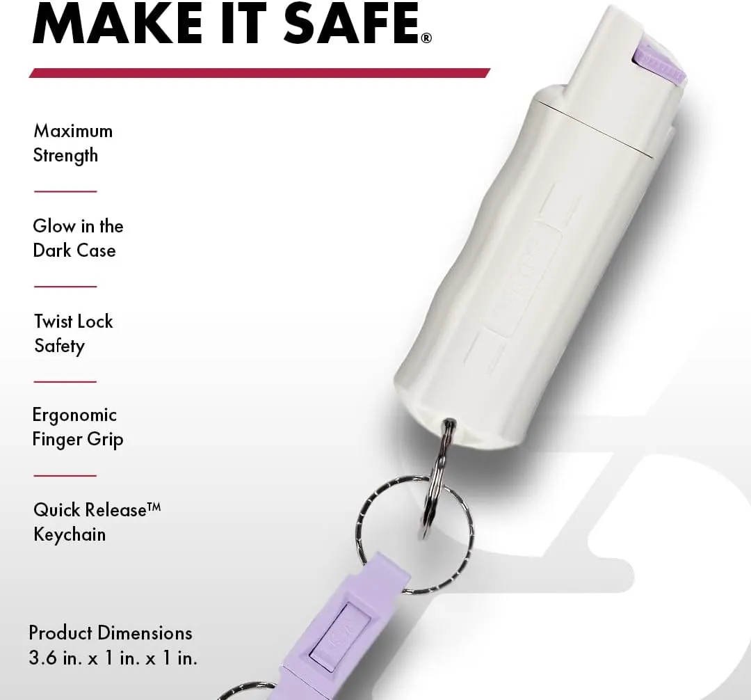 SABRE Pepper Spray, Quick Release Keychain for Easy Carry and Fast Access, Finger Grip for More Accurate and Faster Aim, Maximum Police Strength OC Spray, 0.54 fl oz, Secure and Easy to Use Safety