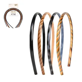 Scunci by Conair Effortless Beauty Skinny headband -plastic Headbands for Women and Men - hair accessories for women - Neutral Colors - 4 Count