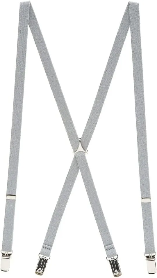 Skinny Suspenders - 1/2-Inch Wide Elastic Straps - X-Back - Clip - Many Colors & 2 Sizes!