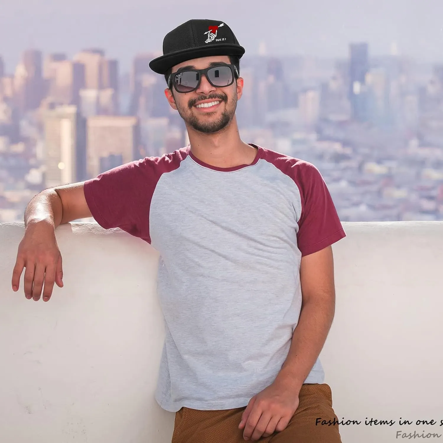 Snapback Hats for Men Flat Bill Hats for Men Black SkullHat Flat Brim Hat Fitted Hats Baseball Caps