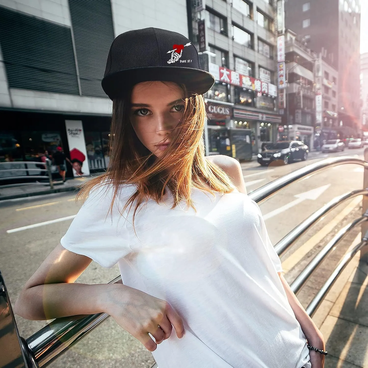 Snapback Hats for Men Flat Bill Hats for Men Black SkullHat Flat Brim Hat Fitted Hats Baseball Caps
