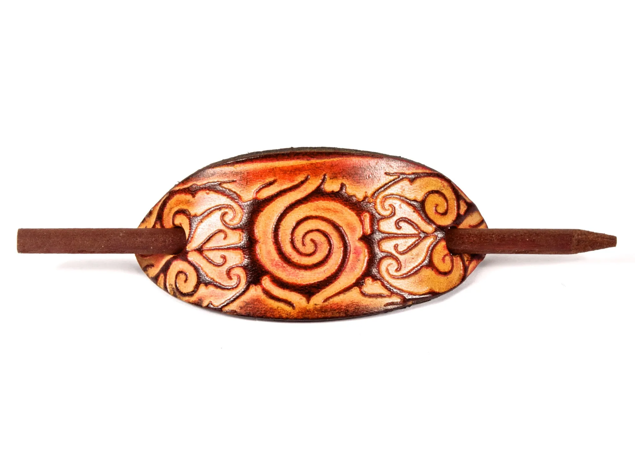 Tattoo Leather Hair Barrette