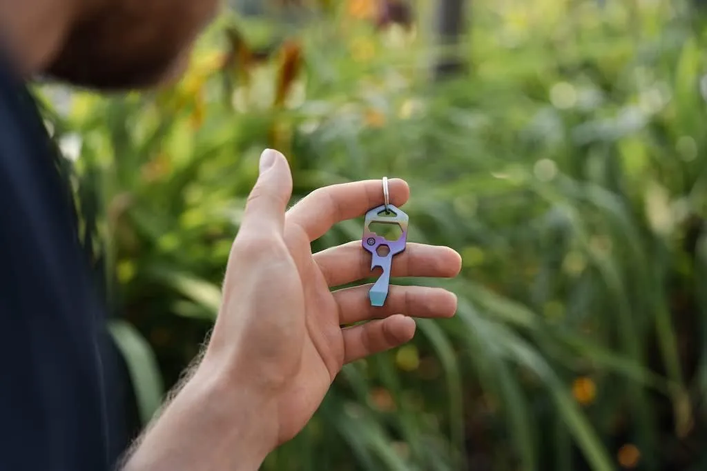 The CLOSS 8 in 1 Titanium Multitool- Bottle Opener, Screwdriver and Wrench Rainbow (Rainbow)