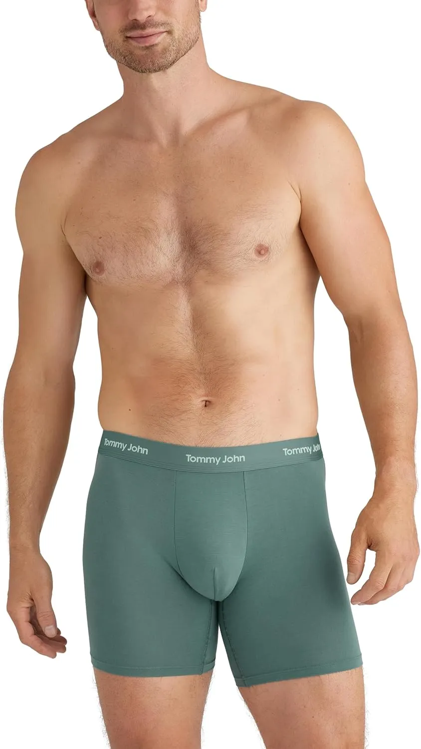 Tommy John Men's Luxe Modal 6" Boxer Brief Underwear 3-Pack