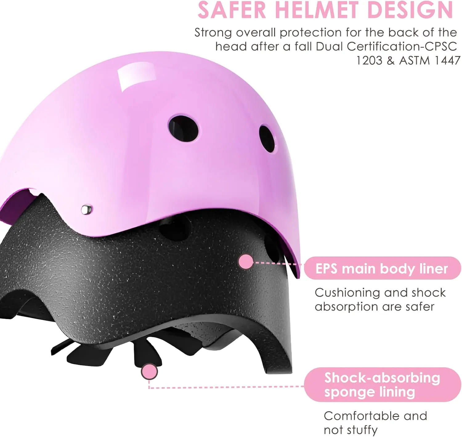 TOMSHOO Adjustable Helmet for Ages 5-16 Kids Toddler Boys Girls Youth,Protective Gear Set with Elbow Knee Wrist Pads for Skateboard, Bike, Skating, Cycling Roller Skate