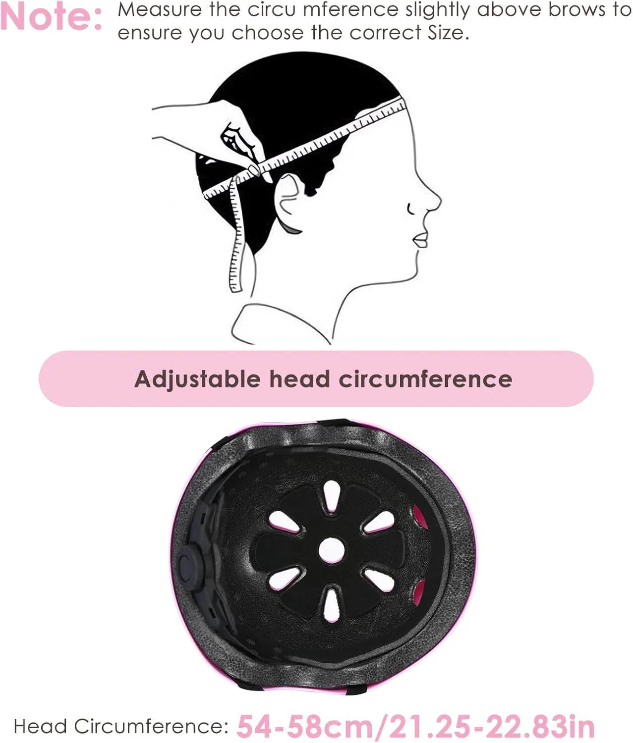 TOMSHOO Adjustable Helmet for Ages 5-16 Kids Toddler Boys Girls Youth,Protective Gear Set with Elbow Knee Wrist Pads for Skateboard, Bike, Skating, Cycling Roller Skate