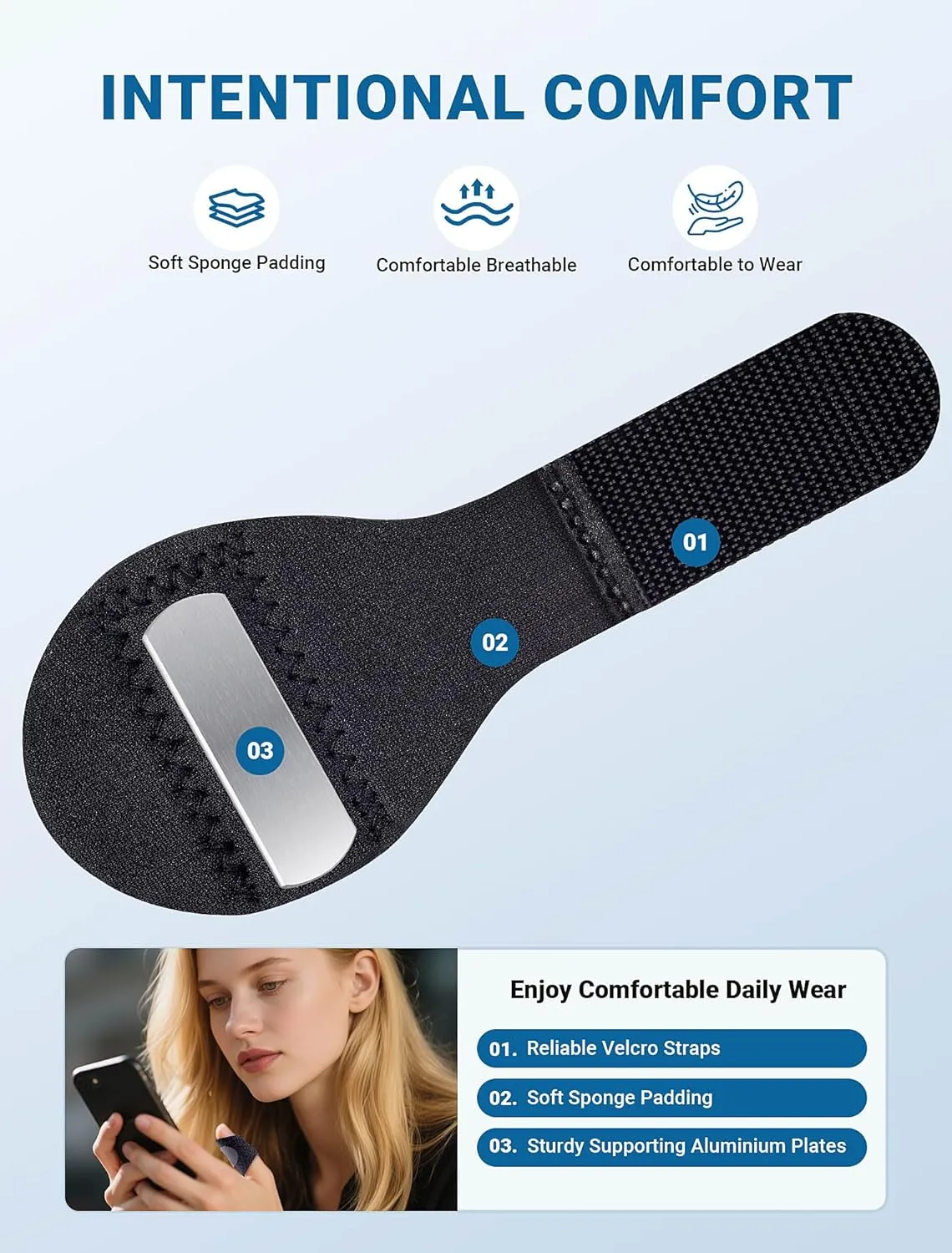 Upgraded Trigger Finger Splint, 2 Pcs Extended Single Strap Knuckle Immobilization Support Brace Fits for Thumb and Pinky Finger Pain, Finger Straightener for Arthritis, Mallet, Sprain and Injury