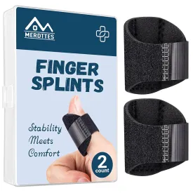 Upgraded Trigger Finger Splint, 2 Pcs Extended Single Strap Knuckle Immobilization Support Brace Fits for Thumb and Pinky Finger Pain, Finger Straightener for Arthritis, Mallet, Sprain and Injury