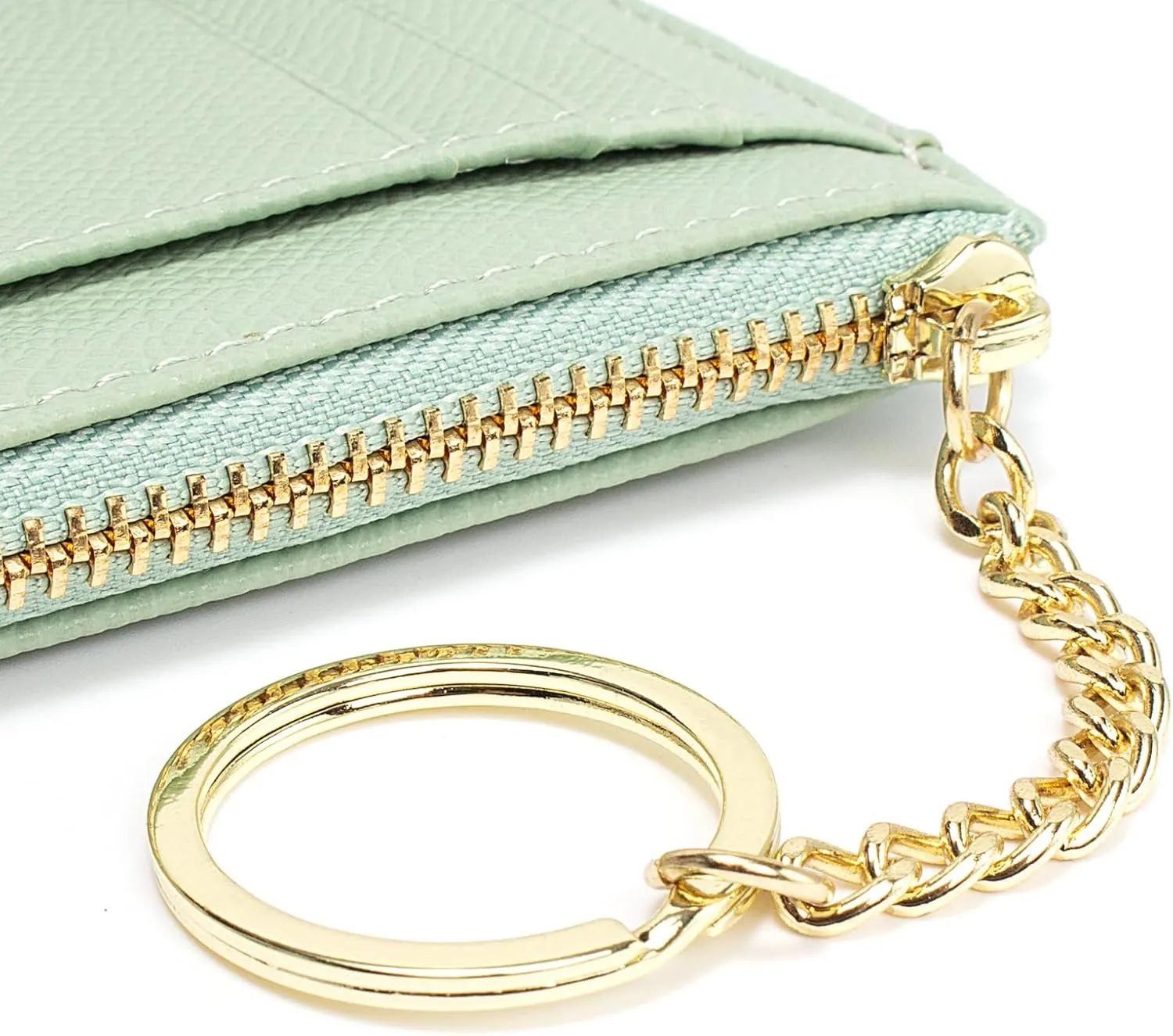 Valentoria Slim RFID Blocking Card Holder Small Pocket Wallet Keychian Zipper Coin Purse Mini Cash & Coin & Cards Case for Women Men