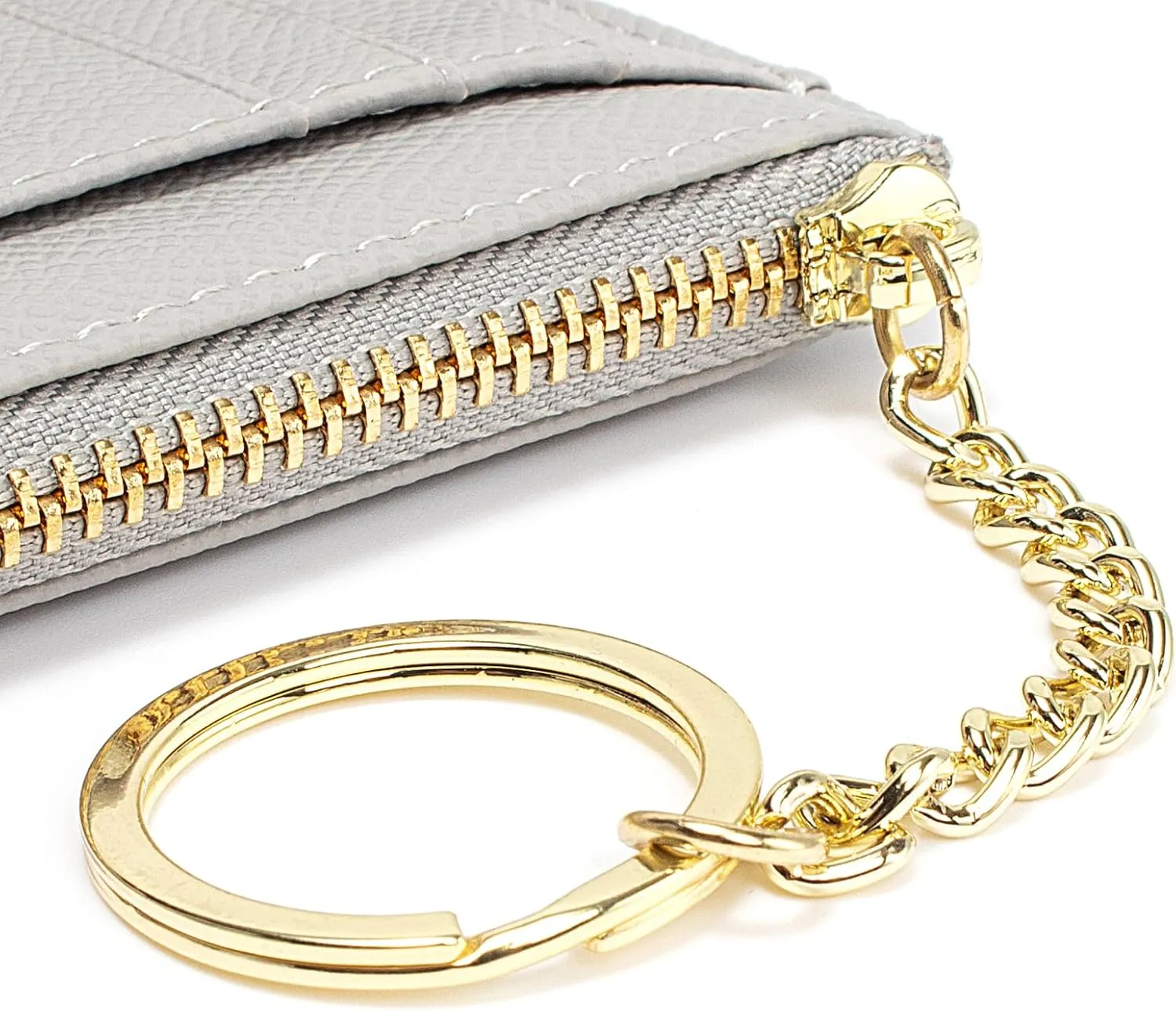 Valentoria Slim RFID Blocking Card Holder Small Pocket Wallet Keychian Zipper Coin Purse Mini Cash & Coin & Cards Case for Women Men