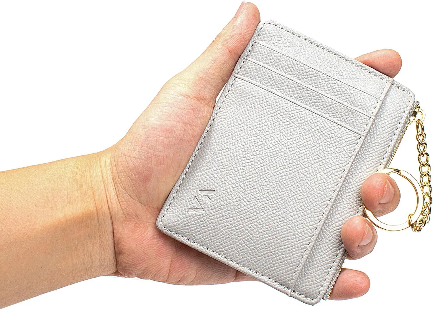 Valentoria Slim RFID Blocking Card Holder Small Pocket Wallet Keychian Zipper Coin Purse Mini Cash & Coin & Cards Case for Women Men
