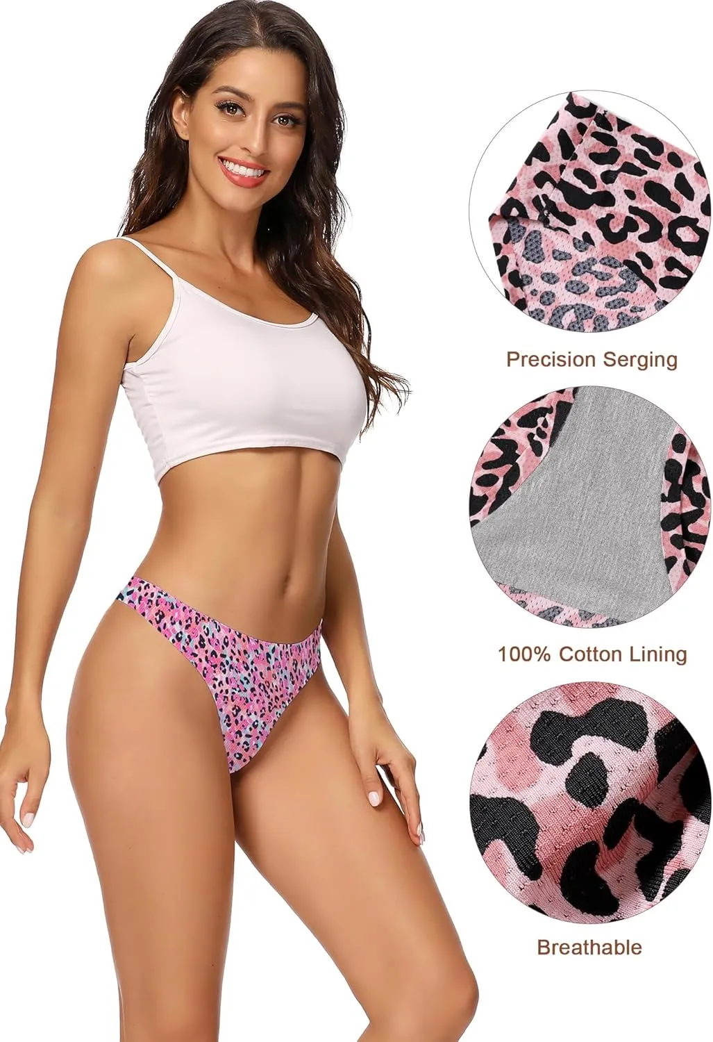 voenxe Women Bikini Underwear,Seamless Breathable Ladies Panties,No Show Comfortable Briefs Undies for Women,Hipster,5-Pack
