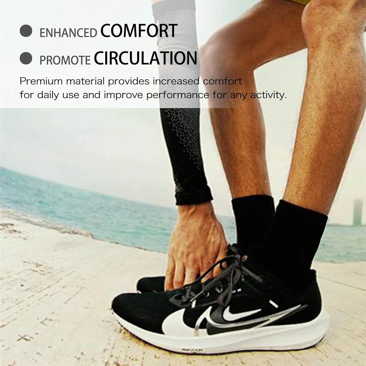 WANDER Ankle Compression Socks Open Toe Compression Sleeve for Plantar Fasciitis Ankle/Heel Support Relieve Arch Pain, Reduce Foot Swelling