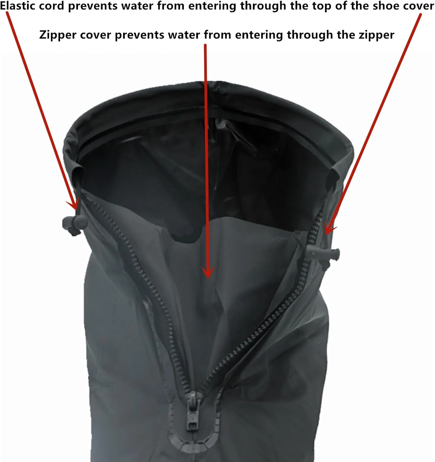 Waterproof Shoe Covers, Reusable Foldable Slip Proof Bottom Overshoes with Zipper, Keep Shoes Dry for Gardening Cycling Fishing Walking in Rain Snow and Mud