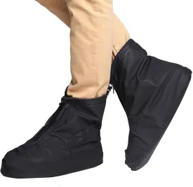 Waterproof Shoe Covers, Reusable Foldable Slip Proof Bottom Overshoes with Zipper, Keep Shoes Dry for Gardening Cycling Fishing Walking in Rain Snow and Mud