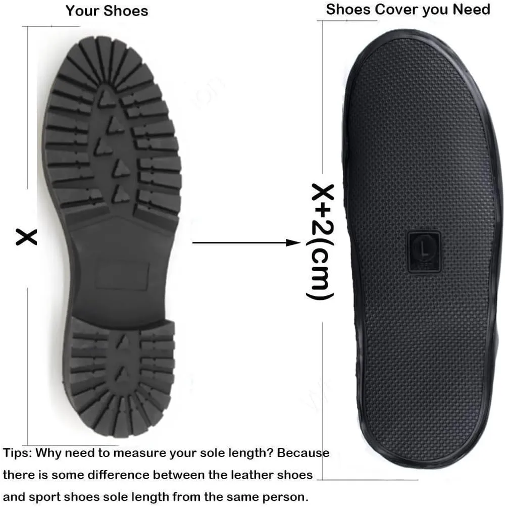 Waterproof Shoe Covers, Reusable Foldable Slip Proof Bottom Overshoes with Zipper, Keep Shoes Dry for Gardening Cycling Fishing Walking in Rain Snow and Mud
