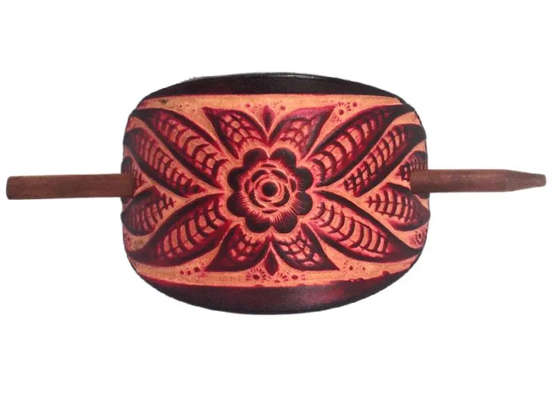 Wildflower Leather Hair Barrette