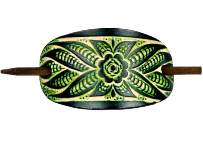 Wildflower Leather Hair Barrette