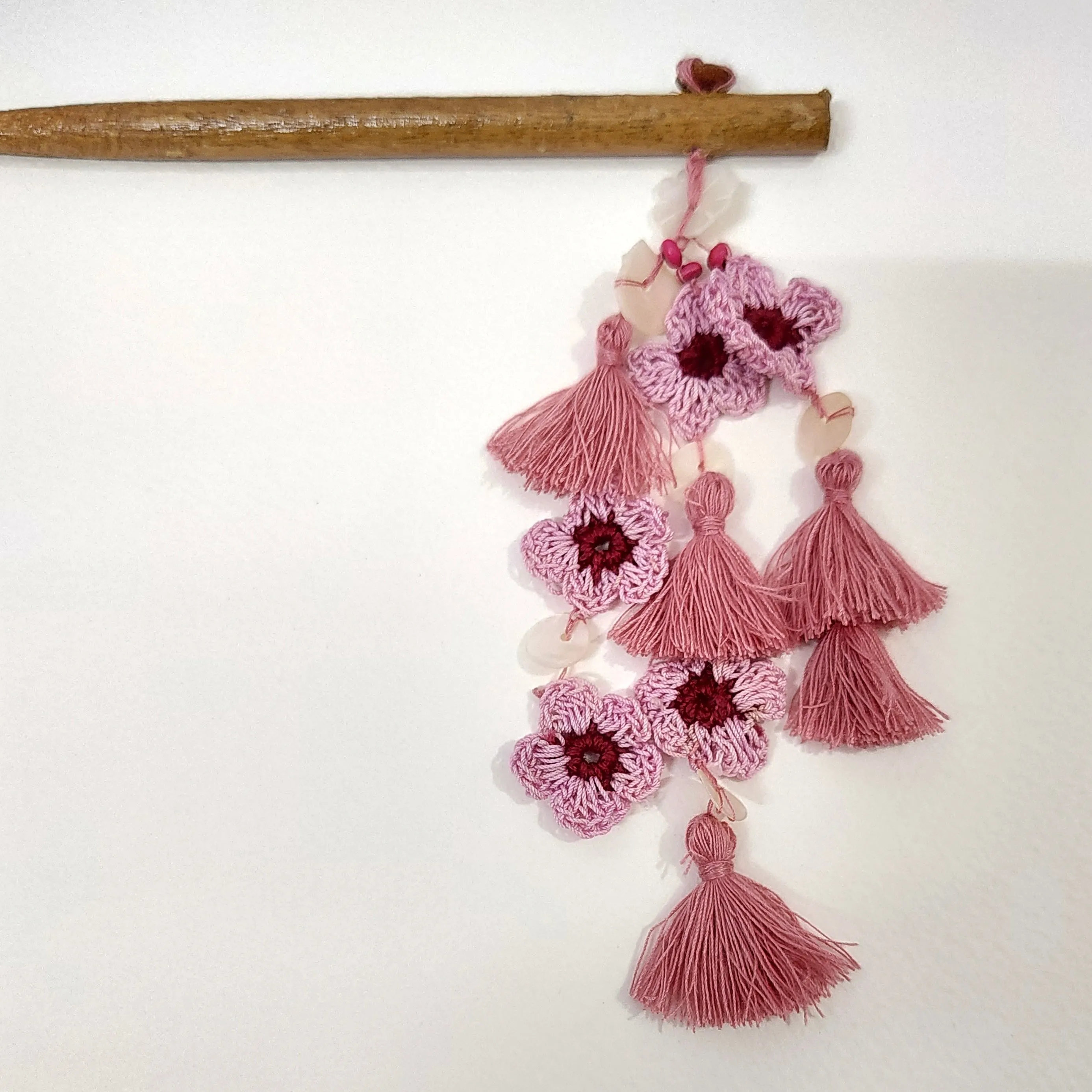 Wooden Hair Stick Pink