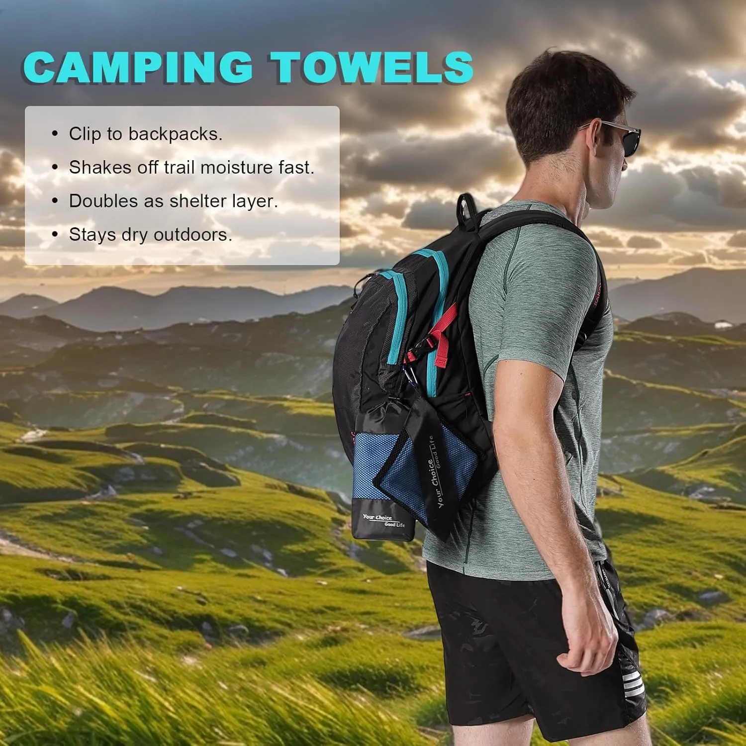 Your Choice Quick Dry Towel - Super Absorbent Microfiber for Gym, Travel, Camping | Ultra Compact & Lightweight