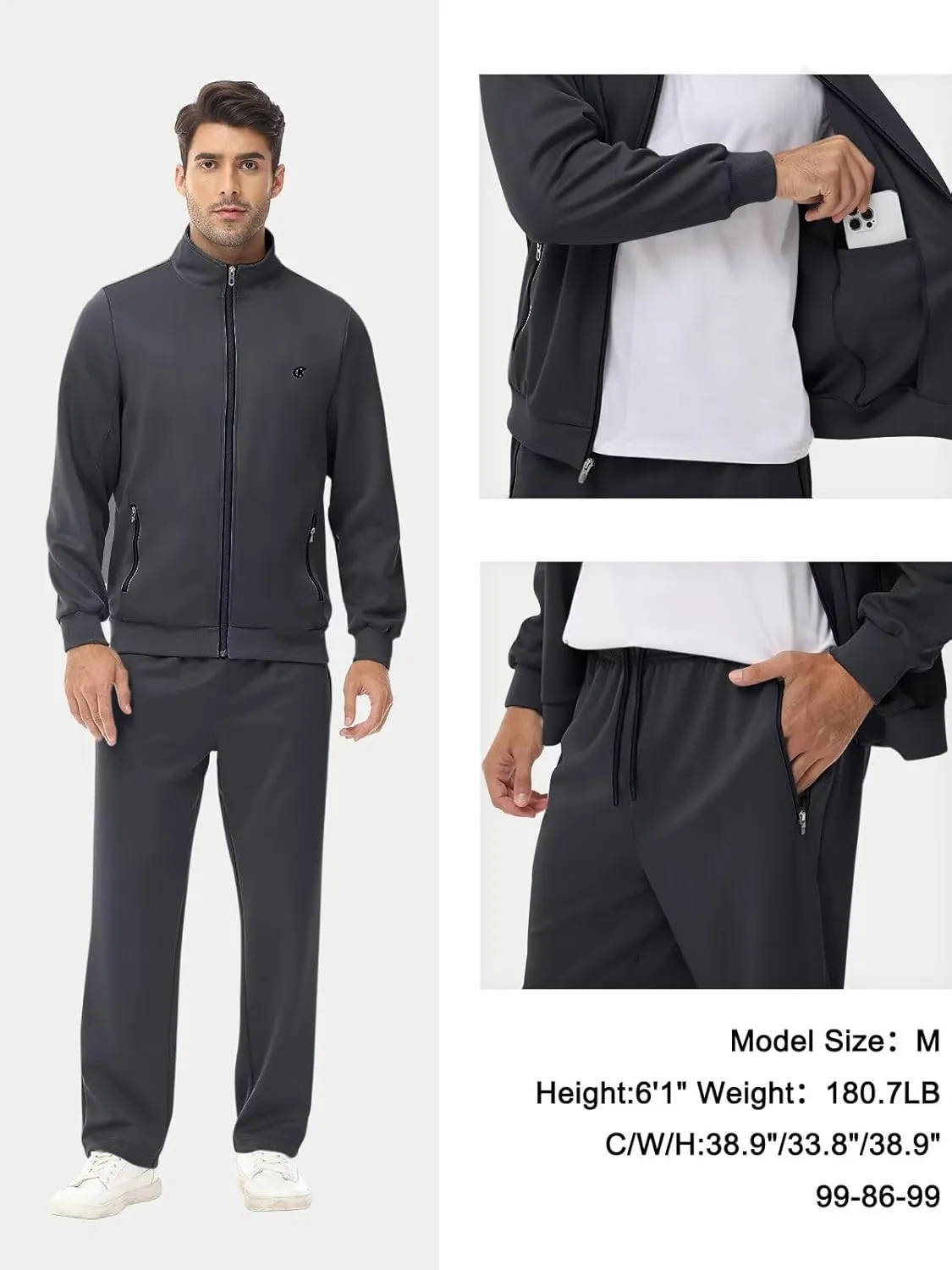 yuyangdpb Men's Tracksuits 2 Piece Outfits Full Zip Sports Sweatsuit Jogging Suits