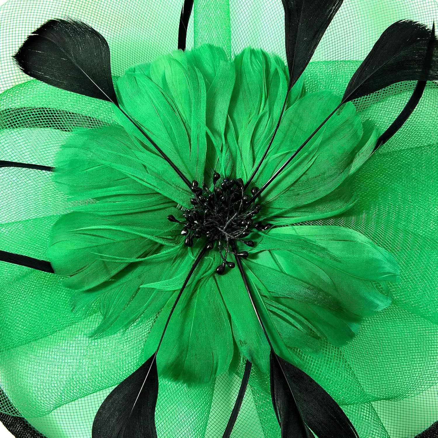 Zando 2025 Kentucky Feather Mesh Fascinators Derby Hats for Women Girls with Clip and Headband Tea Party Wedding Cocktail Hat
